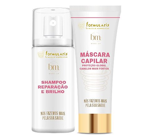 Shampoo Reparação e Brilho + Máscara Capilar Hydra Power Dose - Kit Bela