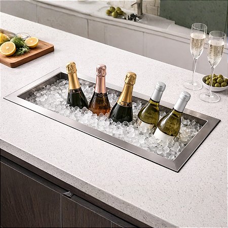 Champanheira para Gelo em Aço Inox 304 – 550mm x 250mm