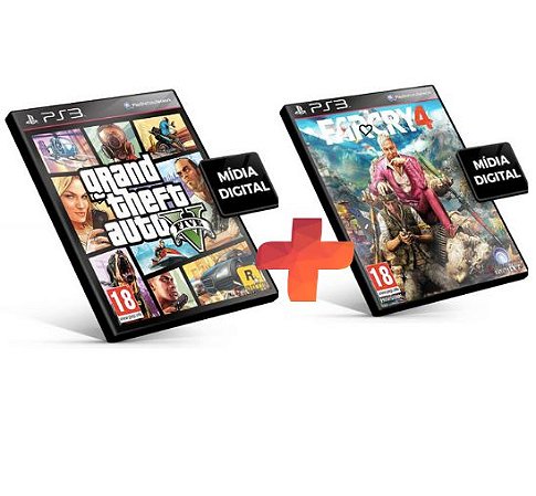 GTA V PS3 + FAR CRY 4 PS3 MIDIA DIGITAL - LS Games