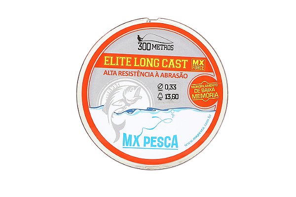 Linha Elite Long Cast MX pesca Cor LARANJA