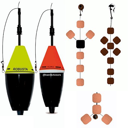 Kit 1 Kuro JRPesca + 1 Robusta + 2 Manhosos + 2 Antenas
