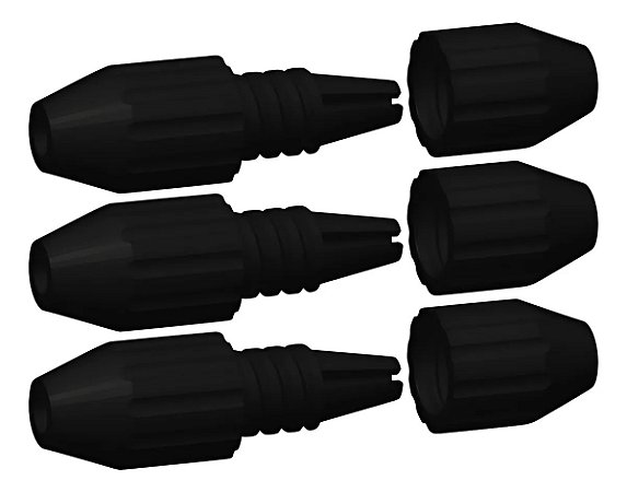 Novo Stopper Cevadeira Pesca Superfície JR Pesca Preto Kit 3 Unidades