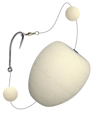 Bóia Pão Branca E.v.a Para Pesca Com Chicote Anzol Jr Pesca