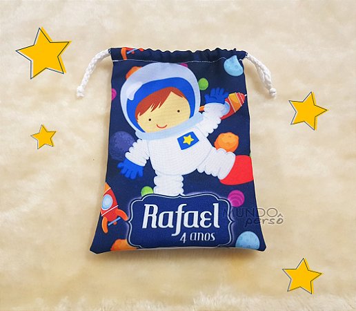 5 Sacolinhas Luxo 18cm x 25cm Astronauta
