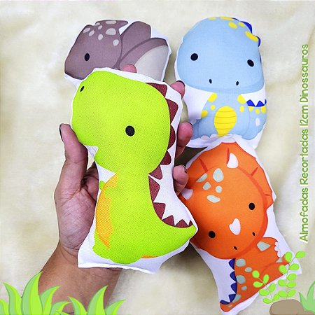 4 Mini-Almofadas Recortadas Dinossauro