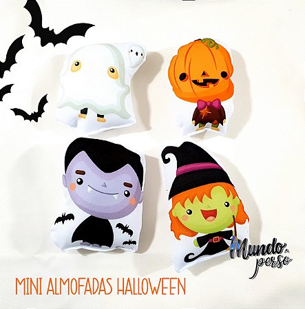 4 Mini-Almofadas Recortadas Halloween