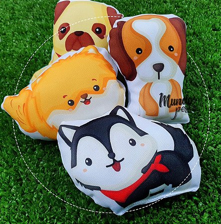 4 Mini-Almofadas Recortadas Cachorros