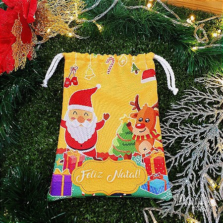 5 Sacolinhas Luxo 18cm x 25cm Natal