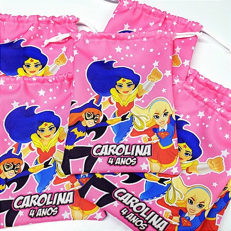 5 Sacolinhas Luxo 18cm x 25cm Super Heroínas