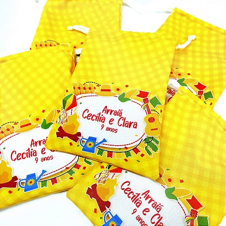 5 Sacolinhas Luxo 18cm x 25cm Festa Junina