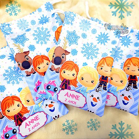 5 Sacolinhas Luxo 18cm x 25cm Frozen