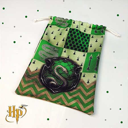 5 Sacolinhas Luxo 18cm x 25cm Sonserina - Harry Potter