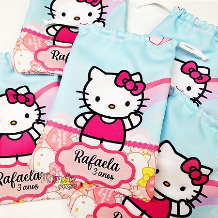 5 Sacolinhas Luxo 18cm x 25cm Hello Kitty