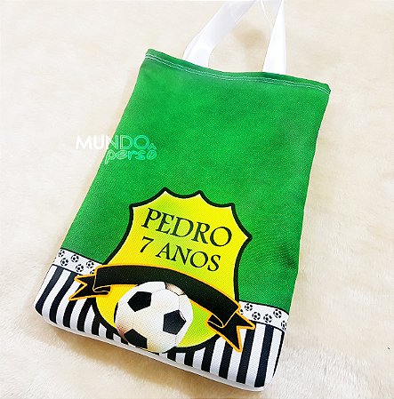 5 Sacolas com Alça 18cm x 25cm Futebol