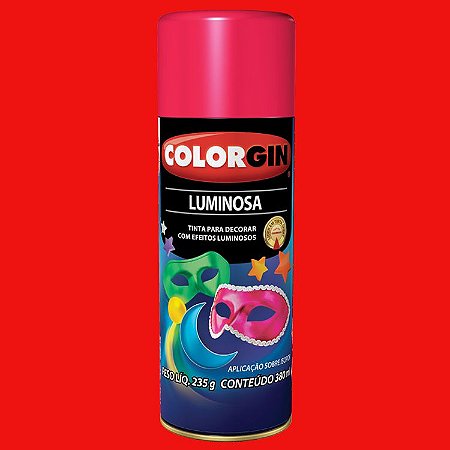 Tinta Spray LUMINOSA VERMELHO 235g COLORGIN