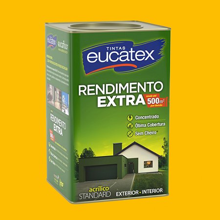 Tinta Acrílica Rendimento Extra Amarelo Ouro 18LT Eucatex