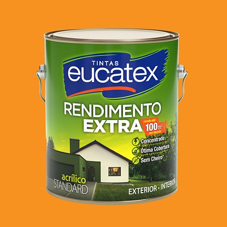 Tinta Acrílica Rendimento Extra Cenoura 3.6LT Eucatex