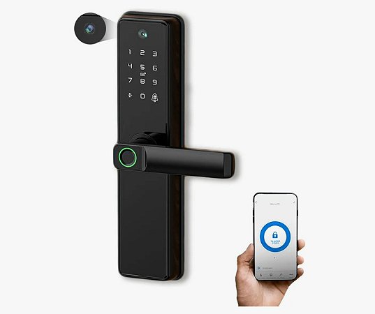 Fechadura Smart Digital Wifi Tuya A Prova D'água Biometria