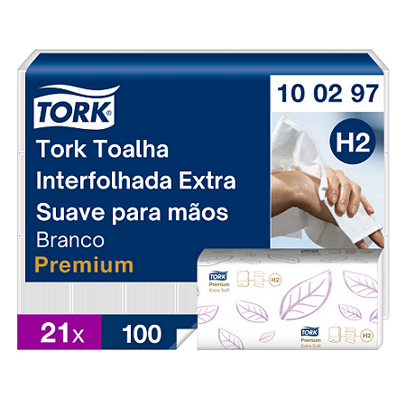 Papel Toalha Interfolha 4 dobras em Folha Dupla 34x21 Ultra Premium - Tork