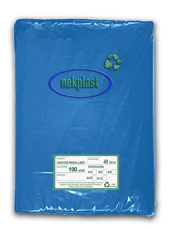 Saco de Lixo 40 Litros com 100 unidades - Nekplast