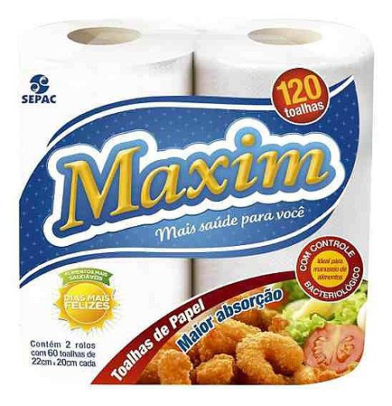 Toalha de Papel para Cozinha Maxim - c/2 rolos
