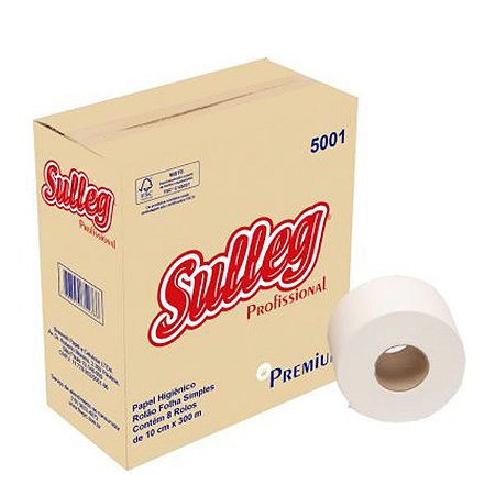 Papel Higiênico Rolão - Folha Simples - Sulleg Premium - 300m