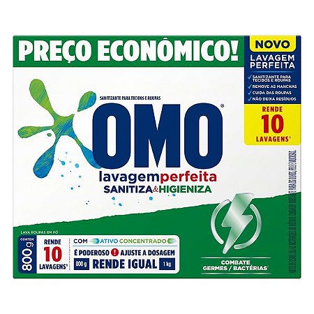 Sabão em pó OMO sanitizante