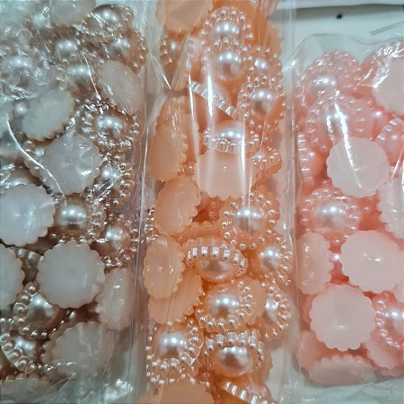 Perola decorada  Abs 12mm Rosa 25g