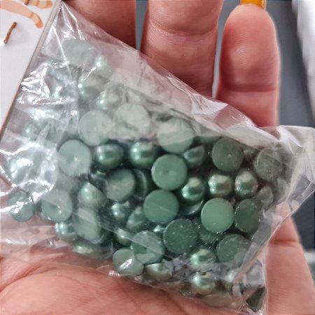 Meia Perola Abs 6 mm Verde escuro 25g