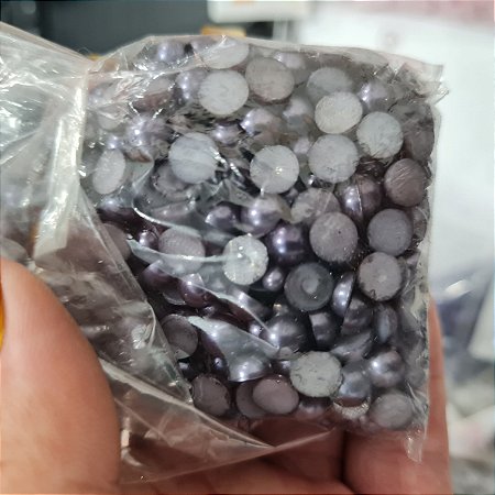 Meia Perola Abs 6 mm Preta 25g