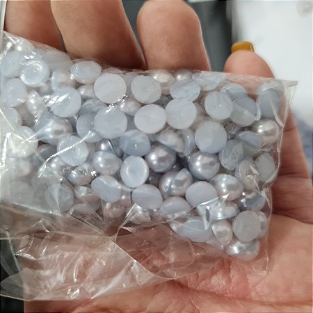 Meia Perola Abs 6 mm Cinza Azulado 25g