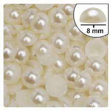 Meia Perola Abs 8 mm mm creme 25g