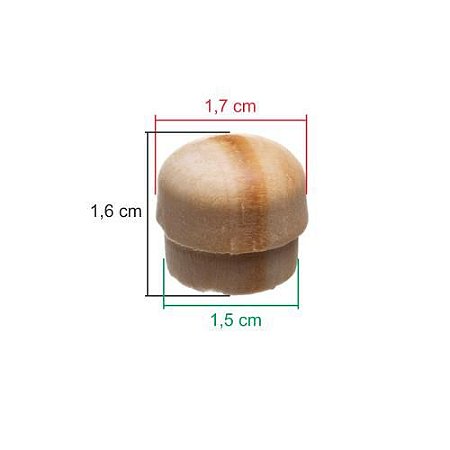 TAPA FURO 15 MM PINUS PACOTE COM 12UN