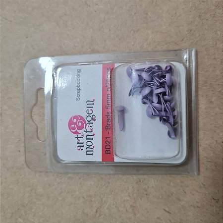 Brads para Scrapbooking 5mm com 25pçs - Lilás