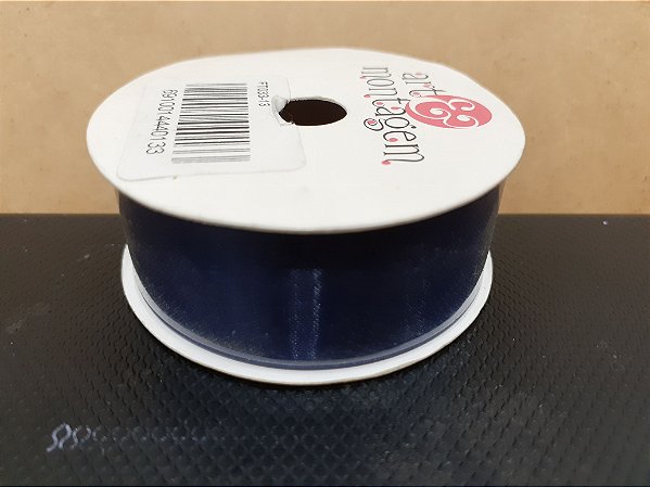 Fita de  Organza - Azul Marinho