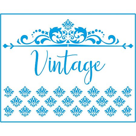 STR-056 - STENCIL - ESTAMPA VINTAGE E ARABESCO