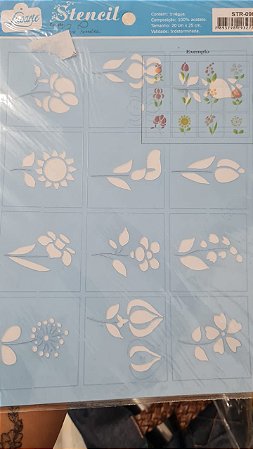 STR-090 - STENCIL - MINIATURAS DE FLORES