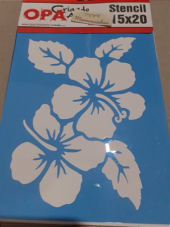 1012 Stencil Opa 15x20 hibiscos