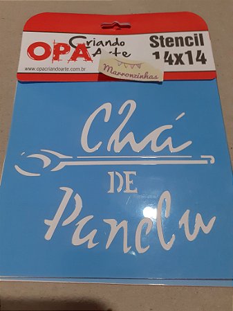 1824 Stencil Opa 14x14 chá de panela