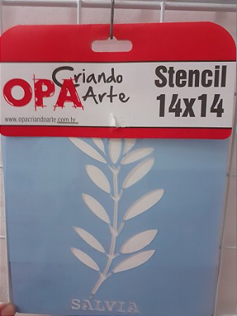 2022 Stencil Opa 14x14 Tempero salvia