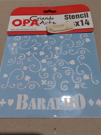 1053 Stencil Opa 14x14 Estamparia baralho