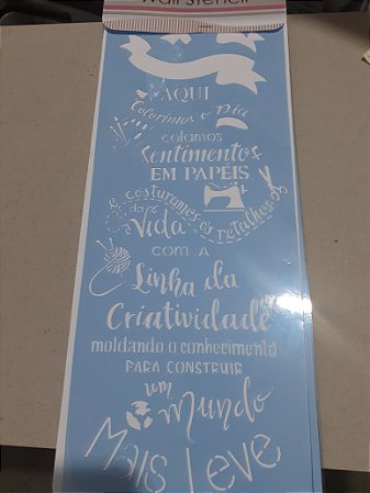 2507- Stencil Opa 17x42 Frase Aqui colorimos