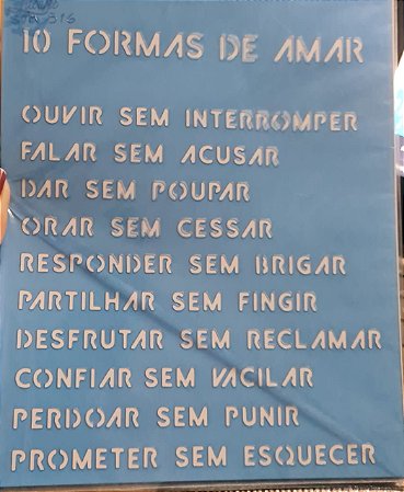 STM-516 - STENCIL MÉDIO - TEXTO: (10 FORMAS DE AMAR)
