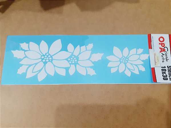 1112- Stencil Opa 10x30 Flor natalina
