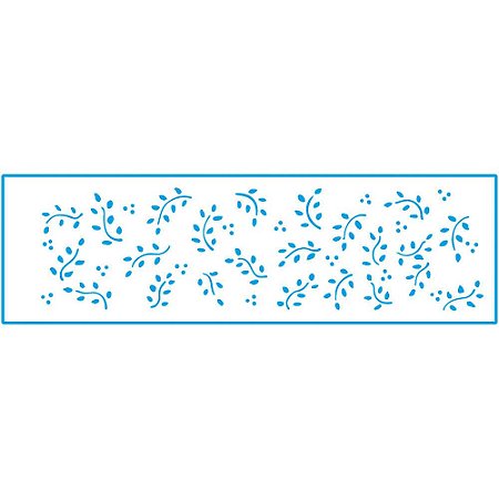 STE-149 - Stencil Estreito - Barrado Folhas