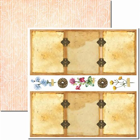 SC-666-Botânica 12 - Papel para Scrapbook Dupla Face