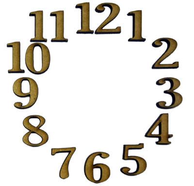 LR-395 15un. Numeros Relogio - Numeros MDF