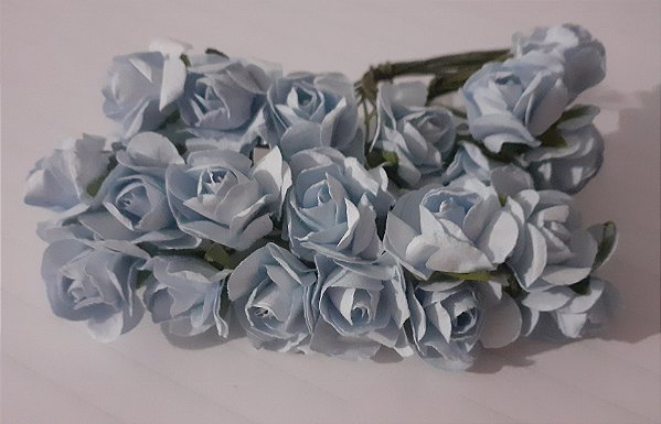 Flor de papel 1,5cm - 24 peças - azul