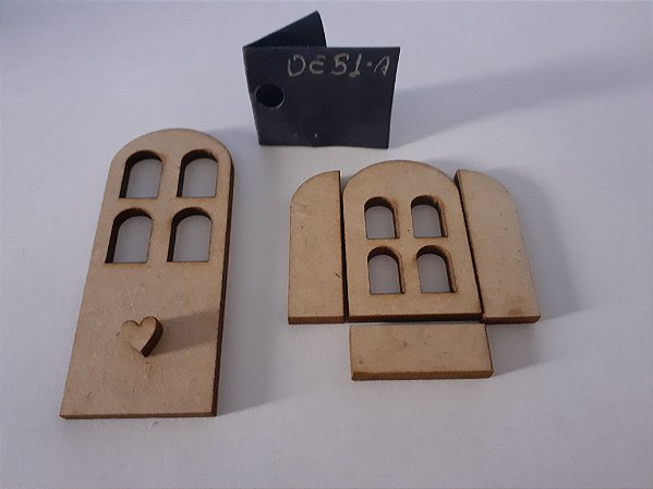 DE-51A- PORTA E JANELA 6X6cm - Recorte a laser