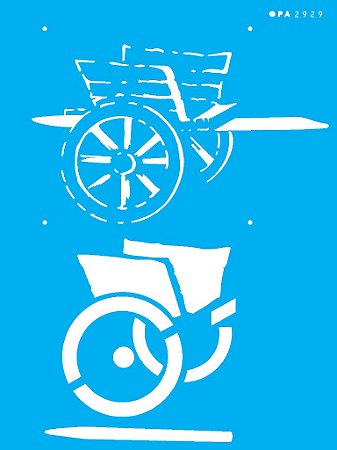 2929- Stencil Opa 15x20 Country Brasil - Carroça